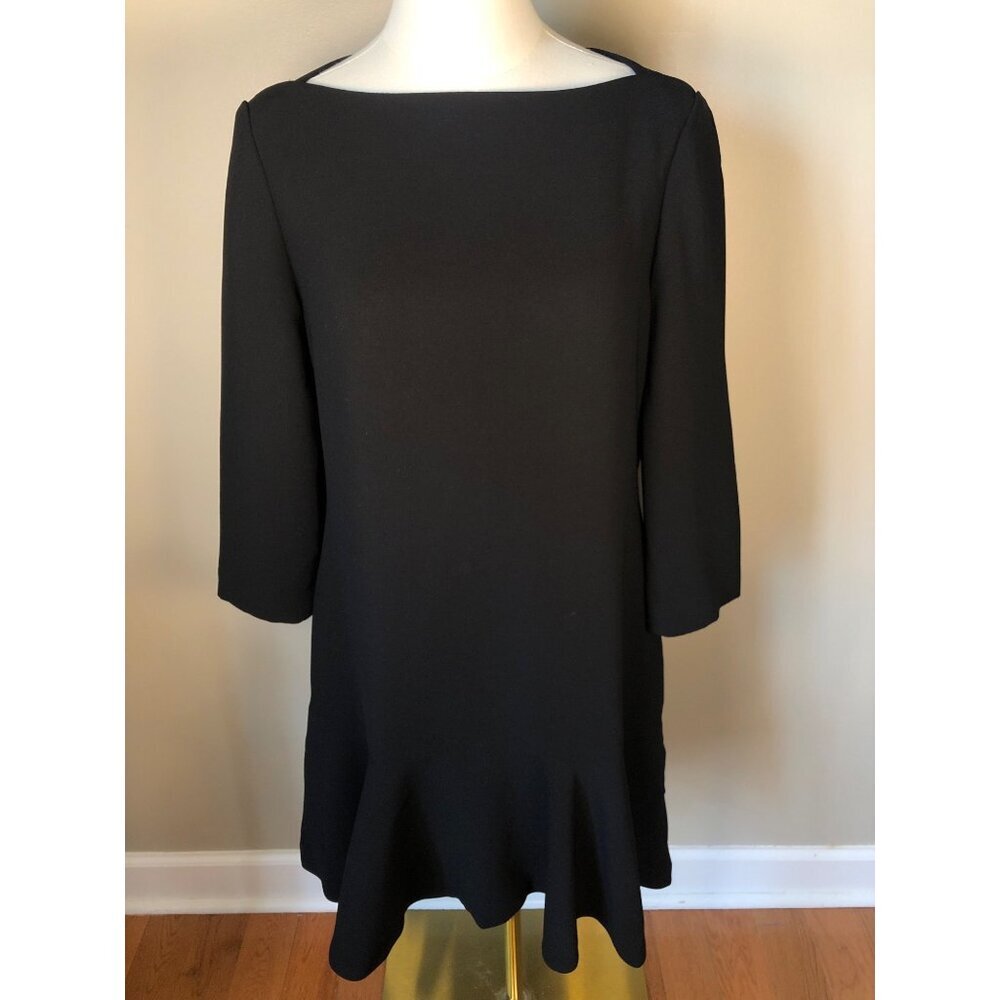 Kate Spade Shift-Flare Cut Black 3/4 Sleeve Dress Size 8
